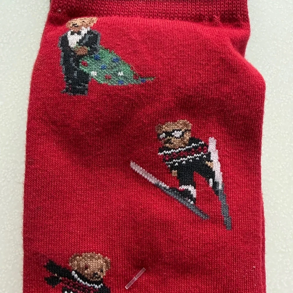 Polo RALPH LAUREN NWT Men’s Socks 2 Pair Martini‎ Bear Ski Snowboard Tree Skiing